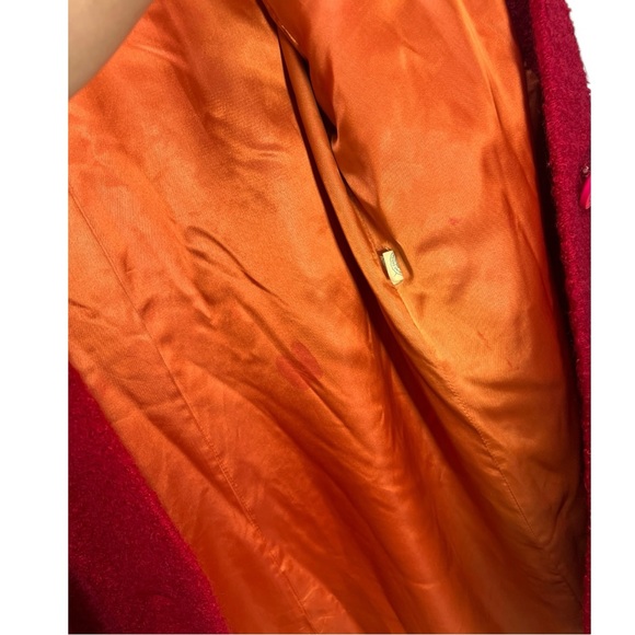 VTG Red Hockanum Fabrics Boucle Wool Coat See Measurements in Listing - Picture 13 of 13